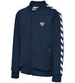 Hummel Cardigan - HmlJR - Dress Blues m. Logo Hummel Cardigan - HmlJR - Dress Blues m. Logo