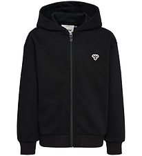 Hummel Cardigan - hmlJR Loose Zip - Sort m. Logo Hummel Cardigan - hmlJR Loose Zip - Sort m. Logo