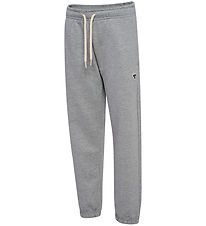 Hummel Sweatpants - HmlJR - Gråmeleret m. Logo Hummel Sweatpants - HmlJR - Gråmeleret m. Logo