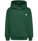 Hummel Hoodie - HmlJR - Dark Green w. Logo