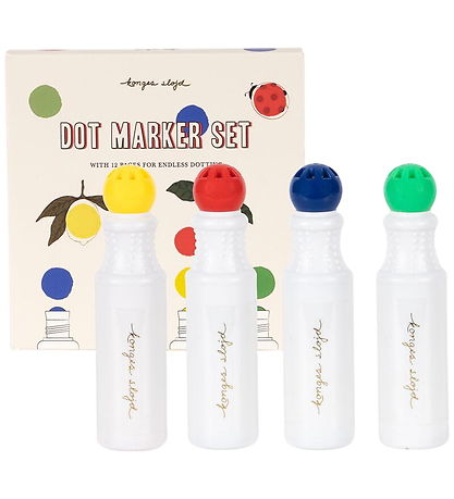 Konges Sløjd Tuscher m. Tegneark - Dot Marker - Multi