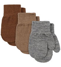 Konges Sløjd Luffer - Uld/Akryl - Filla - 3-pak - Grey Melange/B Konges Sløjd Luffer - Uld/Akryl - Filla - 3-pak - Grey Melange/B