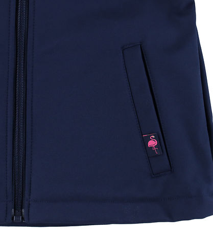 DYR-Cph Softshelljakke - Dyrevild - Navy m. Flamingo