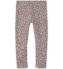 Name It Leggings m. Fleece - NmfDavina - Summer Sand/Leo Name It Leggings m. Fleece - NmfDavina - Summer Sand/Leo