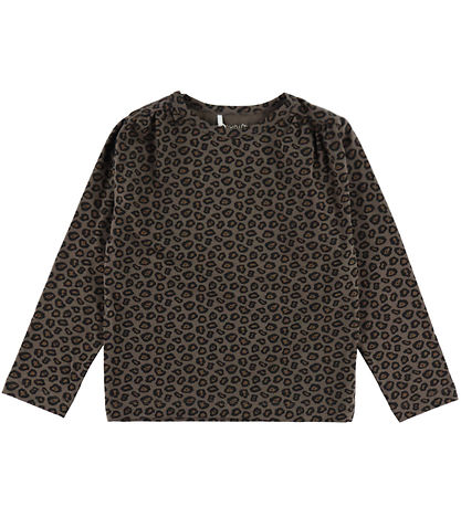 Minymo Bluse - Bomuld/Modal - AOP - Chocolate Chip