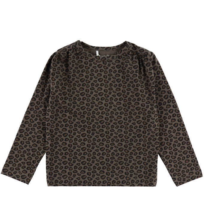 Minymo Bluse - Bomuld/Modal - AOP - Chocolate Chip