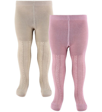 Minymo Strømpebukser - Strik - 2-pak - Woodrose