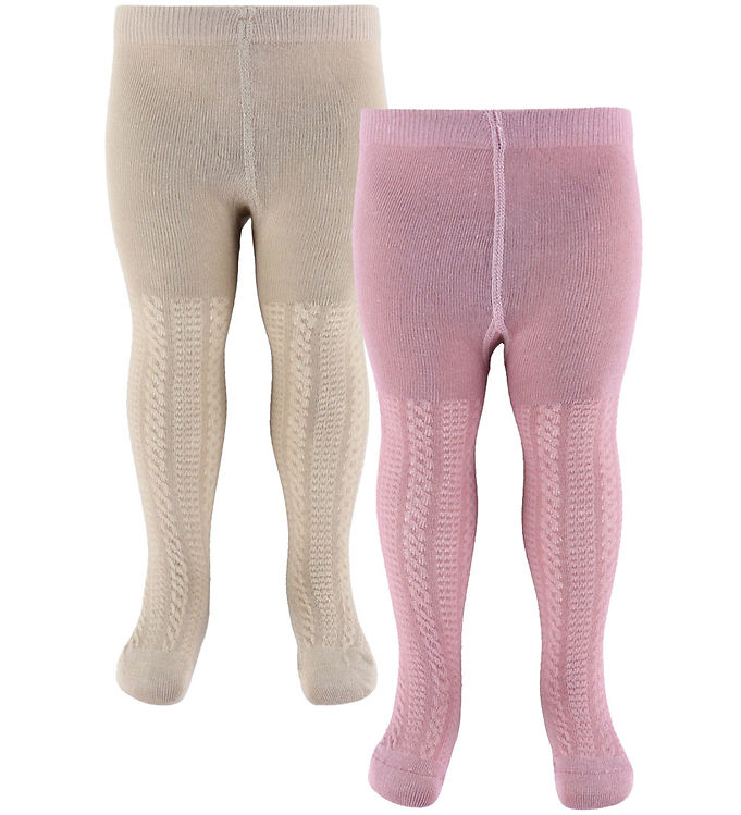 Minymo Strømpebukser - Strik - 2-pak - Woodrose