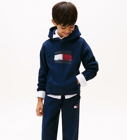 Tommy Hilfiger Hættetrøje - Flag - Dark Night Navy