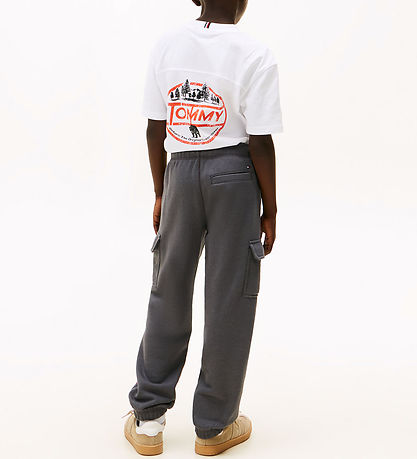 Tommy Hilfiger Sweatpants - Cargo - Washed Black m. Orange