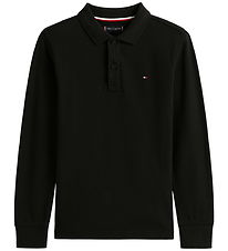 Tommy Hilfiger Polobluse - Piqué - Sort m. Logo Tommy Hilfiger Polobluse - Piqué - Sort m. Logo
