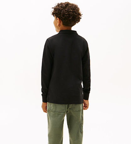 Tommy Hilfiger Polobluse - Piqué - Sort m. Logo