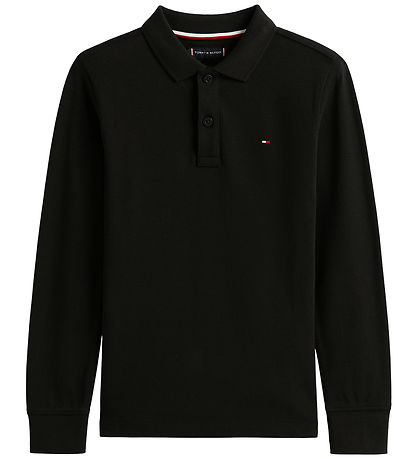 Tommy Hilfiger Polobluse - Piqué - Sort m. Logo