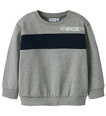 Name It Sweatshirt - NmmVance - Gråmeleret m. Navy Name It Sweatshirt - NmmVance - Gråmeleret m. Navy