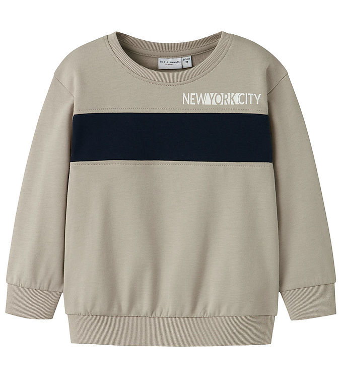 Name It Sweatshirt - NmmVance - Island Fossil m. Sort