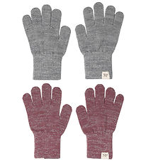 MP Handsker - Uld - Comfy - 2-pak - Mix Lysegråmeleret/Grape Sha MP Handsker - Uld - Comfy - 2-pak - Mix Lysegråmeleret/Grape Sha