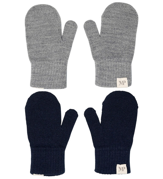 MP Luffer – Comfy – Uld – 2-pak – Mix Lysegråmeleret/Peacoat Blu