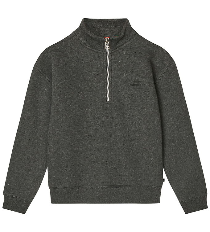 Mads Nørgaard Sweatshirt m. Lynlås - Charcoal Melange
