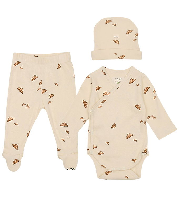 VACVAC Gaveæske - Bukser m. Fødder/Hue/Body l/æ - Rib - Croissan