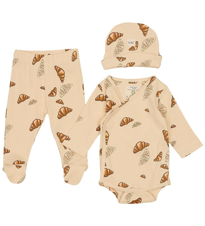 VACVAC Gaveæske - Bukser m. Fødder/Hue/Body l/æ - Rib - Croissan