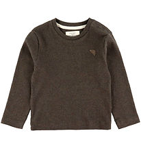 VACVAC Bluse - Carlet - Rib - Dark Brown Melange VACVAC Bluse - Carlet - Rib - Dark Brown Melange