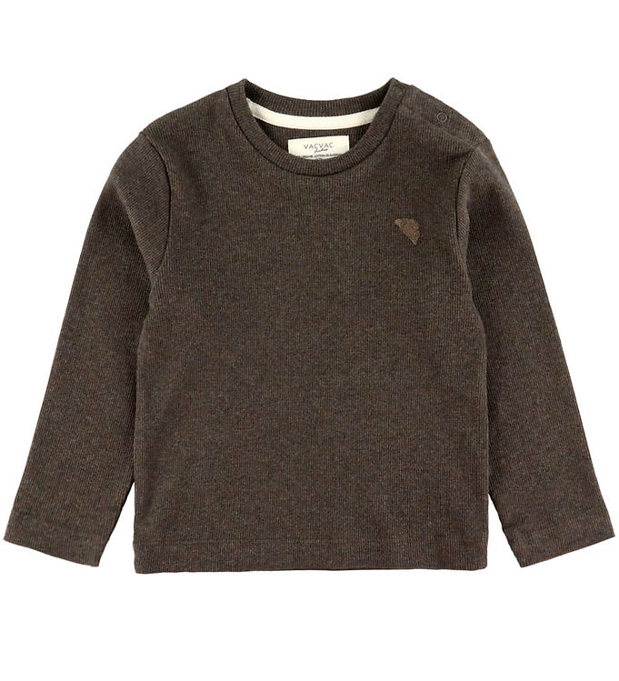 VACVAC Bluse - Carlet - Rib - Dark Brown Melange