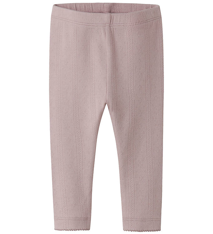 Name It Leggings Burnished Lilac Med Hulmønster - Str. 1m 56cm