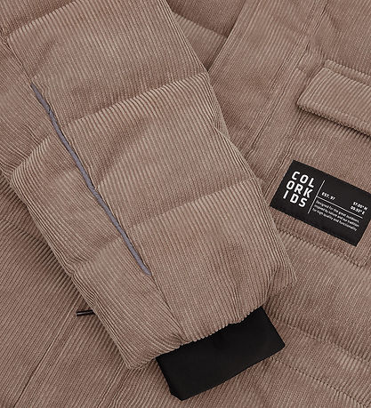 Color Kids Dynejakke - Fløjl - String - Fossil Color Kids Dynejakke - Fløjl - String - Fossil