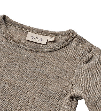 Wheat Body l/æ - Uld/Silke - Rib - Liea - Khaki Melange Wheat Body l/æ - Uld/Silke - Rib - Liea - Khaki Melange