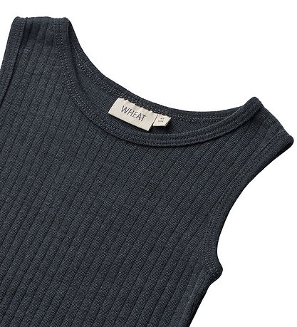 Wheat Undershirt - Wool/Silk - Rib - Iggy - Navy