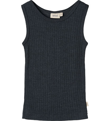 Wheat Undershirt - Wool/Silk - Rib - Iggy - Navy