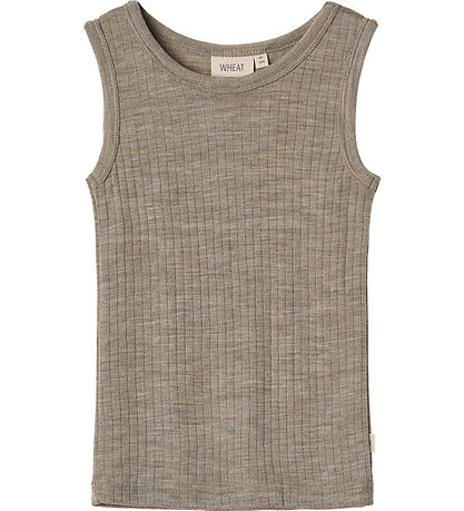 Wheat Undershirt - Wool/Silk - Rib - Iggy - Khaki Melange