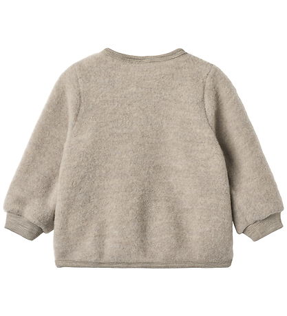 Wheat Cardigan - Uldfleece - Kari - Khaki Melange Wheat Cardigan - Uldfleece - Kari - Khaki Melange