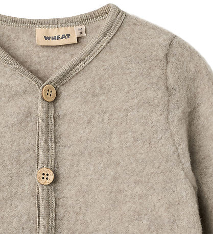 Wheat Cardigan - Uldfleece - Kari - Khaki Melange Wheat Cardigan - Uldfleece - Kari - Khaki Melange