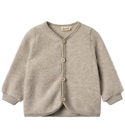 Wheat Cardigan - Uldfleece - Kari - Khaki Melange Wheat Cardigan - Uldfleece - Kari - Khaki Melange