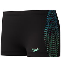 Speedo Badebukser - Plastisol Placement - Sort m. Grøn Speedo Badebukser - Plastisol Placement - Sort m. Grøn