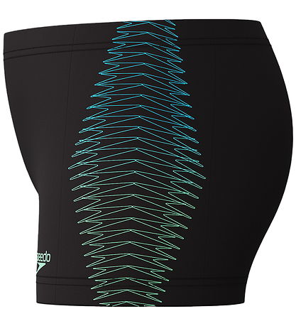 Speedo Badebukser - Plastisol Placement - Sort m. Grøn Speedo Badebukser - Plastisol Placement - Sort m. Grøn
