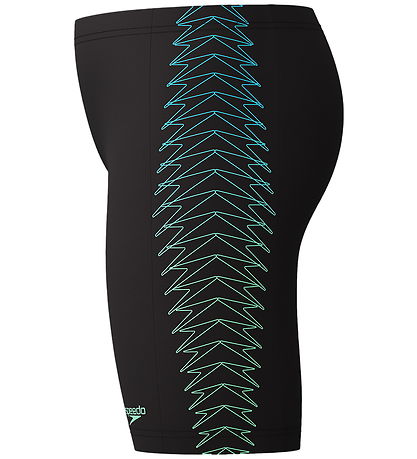 Speedo Badebukser - Plastisol Placement - Sort m. Grøn