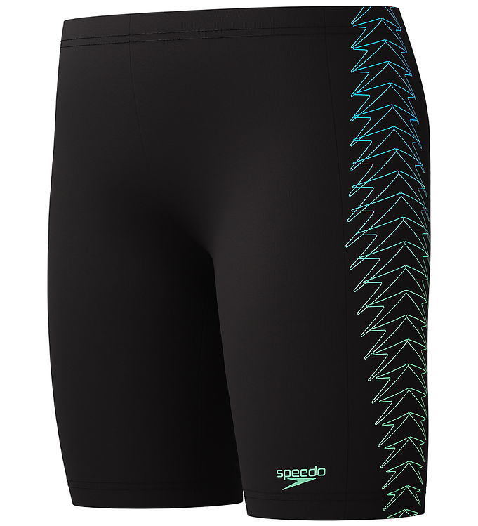 Speedo Badebukser - Plastisol Placement - Sort m. Grøn