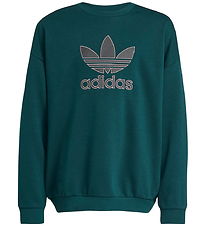 adidas Originals Sweatshirt - Trefoli Crew - Aurivy/Black adidas Originals Sweatshirt - Trefoli Crew - Aurivy/Black
