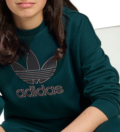 adidas Originals Sweatshirt - Trefoli Crew - Aurivy/Black
