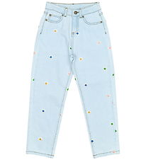 The New Jeans - Mom Fit - TnPorcha - Light Blue Denim m. Blomste The New Jeans - Mom Fit - TnPorcha - Light Blue Denim m. Blomste