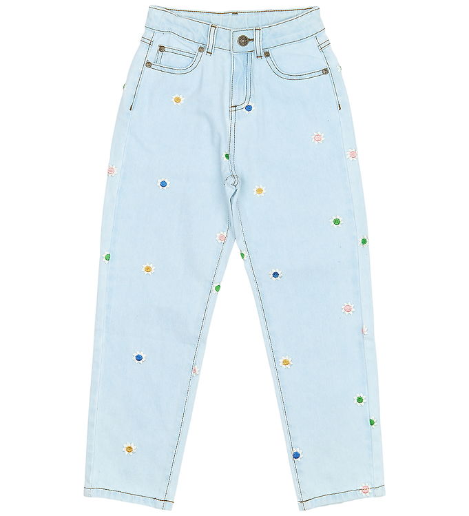 The New Jeans - Mom Fit - TnPorcha - Light Blue Denim m. Blomste