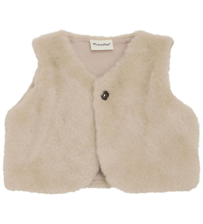 Minymo Vest - Imiteret Pels - Smoke Gray