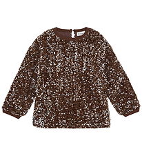 Minymo Bluse - Velour - Woodrose m. Pailletter Minymo Bluse - Velour - Woodrose m. Pailletter