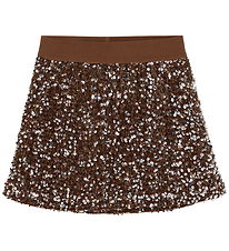 Minymo Nederdel - Velour - Woodrose m. Pailletter Minymo Nederdel - Velour - Woodrose m. Pailletter