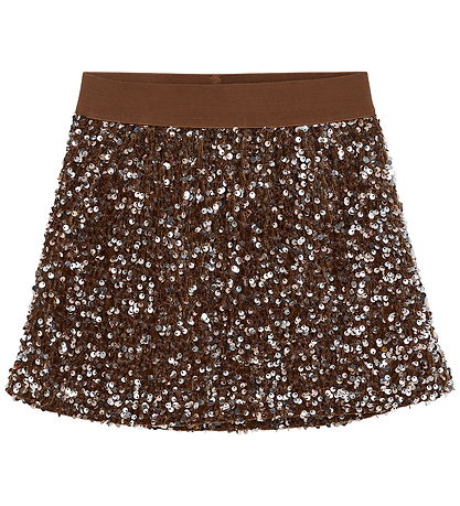 Minymo Nederdel - Velour - Woodrose m. Pailletter