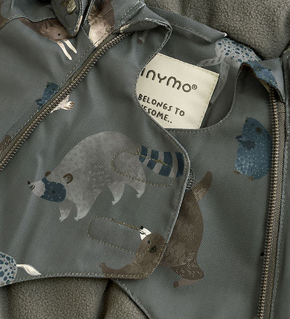 Minymo Flyverdragt - Dark Gull Grey m. Print