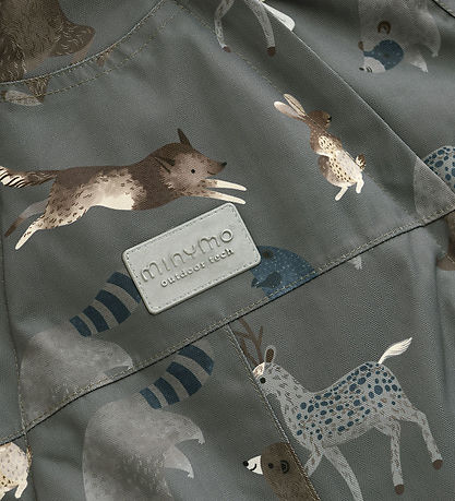 Minymo Flyverdragt - Dark Gull Grey m. Print
