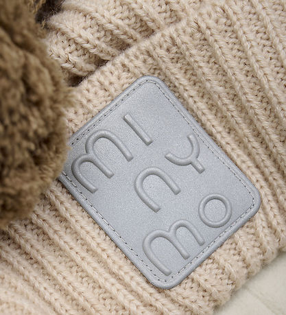 Minymo Hue m. Fleece - Uld/Akryl - Caribou m. Kvast